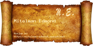 Mitelman Edmond névjegykártya